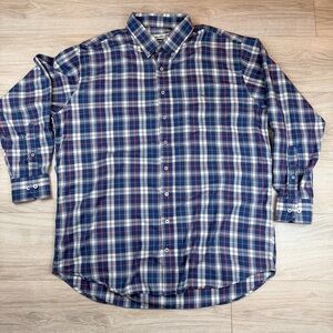 Southern Point Co. Hadley Stretch Button Down Blue Windowpane‎ Plaid Mens Sz XXL